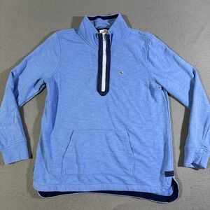 Vineyard Vines Sweatshirt Adult Size Large Blue Whale‎ Preppy Quarter Zip Men's